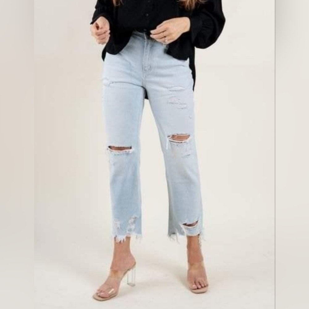 Garage Light Blue Distressed Jeans